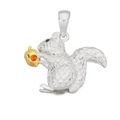 Autumn At Chestnut Close By Mark Smith: 925 Two Tone Sterling Silver Squirrel Pendant With Mandarin Citrine & Smokey Quartz 8 Autumn At Chestnut Close By Mark Smith: 925 Two Tone Sterling Silver Squirrel Pendant With Mandarin Citrine & Smokey Quartz -Fashion Accessories eqpk71 2