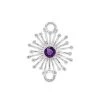 Willow & Tig Collection: 925 Sterling Silver Dandelion Connector Approx 21x16mm With Amethyst Detail 1 Willow & Tig Collection: 925 Sterling Silver Dandelion Connector Approx 21x16mm With Amethyst Detail -Fashion Accessories erpk62