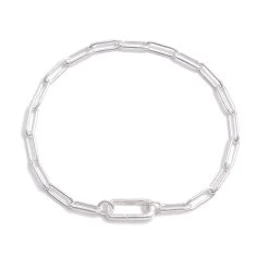 925 Sterling Silver Hidden Clasp Bracelet, 17cm