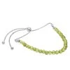 12cts Peridot Smooth Round Approx 3 To 4mm With Sterling Silver Slider Bracelet 10 Inch