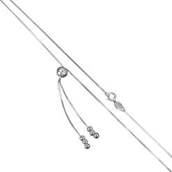 20" 925 Sterling Silver Slider Necklace With Hammered Spacer Beads