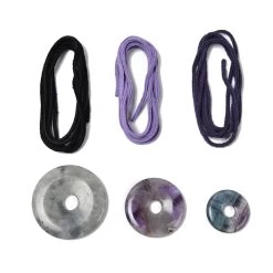 New Horizon: Fluorite, Amethyst, Labradorite Gemstone Donuts & Suede Cords