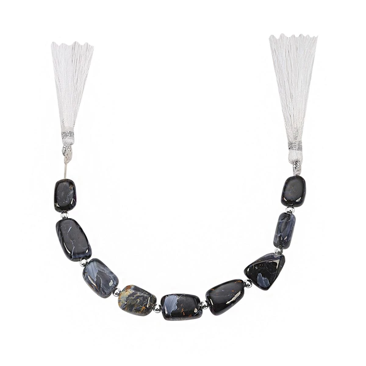 65cts Pietersite Smooth Tumble Approx 9.5x8.5 To 14x10mm, 13cm Strand With Spacers 4 65cts Pietersite Smooth Tumble Approx 9.5x8.5 To 14x10mm, 13cm Strand With Spacers - Image 2