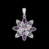 Autumn At Chestnut Close By Mark Smith: 925 Sterling Silver Dahlia Pendant 1.30cts Amethyst -Fashion Accessories fjpk27