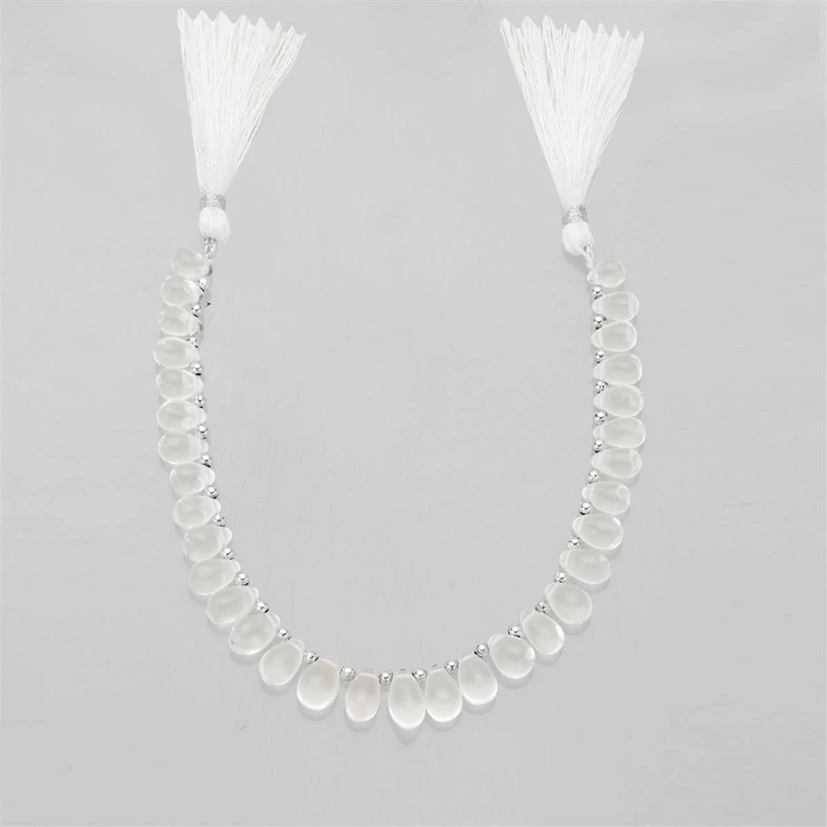 85cts Clear Quartz Smooth Drops Approx 7x5 To 11x7mm, 20cm Strand With Spacers 4 85cts Clear Quartz Smooth Drops Approx 7x5 To 11x7mm, 20cm Strand With Spacers - Image 2