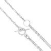 925 Sterling Silver 18" Cable Chain Necklace With Toggle Clasp -Fashion Accessories fnvv54