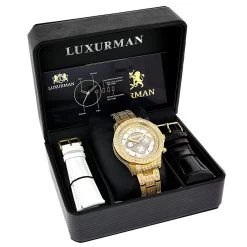 Fully Iced Out Men's Diamond Watch 3ct Yellow Gold Plt Luxurman Swiss Movmnt 10 Fully Iced Out Men's Diamond Watch 3ct Yellow Gold Plt Luxurman Swiss Movmnt -Fashion Accessories fully iced out mens diamond watch 3ct yellow gold plt luxurman 4