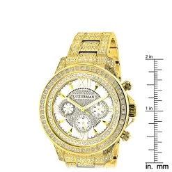 Fully Iced Out Men's Diamond Watch 3ct Yellow Gold Plt Luxurman Swiss Movmnt 11 Fully Iced Out Men's Diamond Watch 3ct Yellow Gold Plt Luxurman Swiss Movmnt -Fashion Accessories fully iced out mens diamond watch 3ct yellow gold plt luxurman ruler