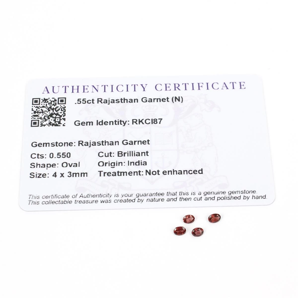 0.55cts Rajasthan Garnet 4x3mm Oval Pack Of 4 (N) 3 0.55cts Rajasthan Garnet 4x3mm Oval Pack Of 4 (N)