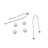 925 Sterling Silver Drop Earrings Zircon & With Freshwater Cultured Pearls (1 Pair) -Fashion Accessories gag689