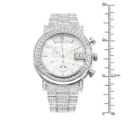 Genuine Men's Gucci G-Chrono Diamond Watch White Dial 12ct YA101339 -Fashion Accessories genuine mens gucci chrono diamond watch 10ct p 42850 ruler
