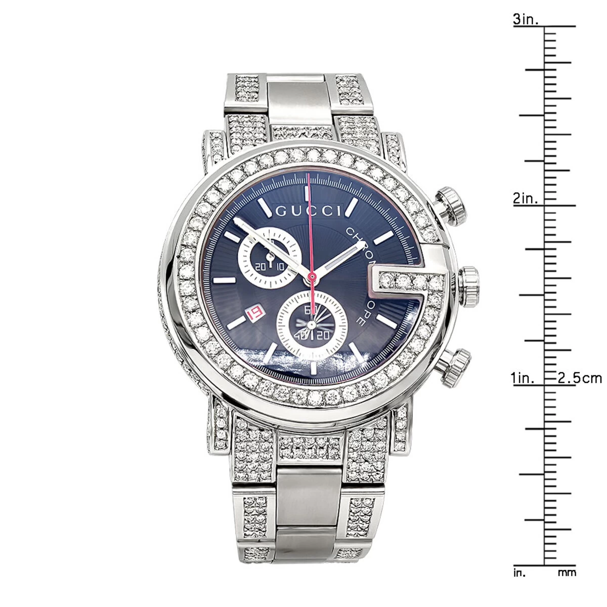 Genuine Men's Gucci G-Chrono Diamond Watch Black Dial 8 Carats YA101309 6 Genuine Men's Gucci G-Chrono Diamond Watch Black Dial 8 Carats YA101309 - Image 4