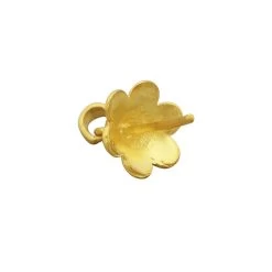 Gold 925 Sterling Silver Cap Bail Flower Approx 11x22mm With White Zircon -Fashion Accessories givz16 2