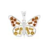 Spring At Chestnut Close By Mark Smith: 925 Sterling Silver Butterfly (D-20mm W-23mm) With 0.96cts Citrine & Hessonite Garnet Charm -Fashion Accessories gjpk30