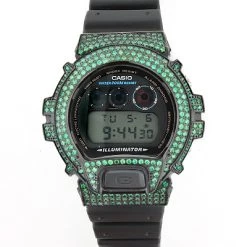 Casio Green G-Shock Bezel With Crystals In Black Steel 7 Casio Green G-Shock Bezel With Crystals In Black Steel -Fashion Accessories green g shock bezel with crystals in black steel 3