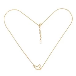 Gold 925 Sterling Silver Butterfly Pendant With 18inch Chain