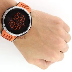 Men's I-Gucci Sport Black Dial 2.8ct Diamond Watch Orange Rubber YA114104 -Fashion Accessories gucci sport edition mens diamond watch 280ct custom 3