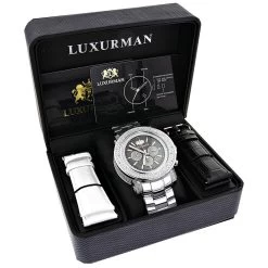Heavy Men's Diamond Watch Luxurman Escalade 0.75ct Black MOP 9 Heavy Men's Diamond Watch Luxurman Escalade 0.75ct Black MOP -Fashion Accessories heavy mens diamond watch luxurman escalade 075ct black mop box