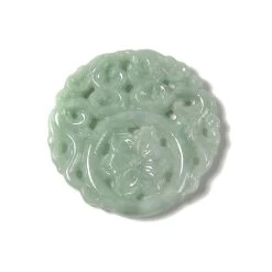 100cts Type A Jadeite Hollow Carving Flower Pendant, Approx 50mm, 1pcs