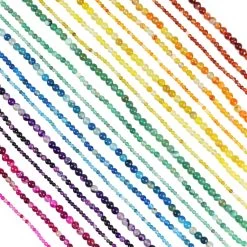 1000cts Multi Agate Plain Rounds Approx 4mm, 6mm, 8mm, 38cm Strands (Set Of 21)