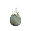 925 Sterling Silver Starfish Pinch Bail With Pear Shape Top Drilled Cabochon Labradorite Approx 38x20mm -Fashion Accessories hlvz94
