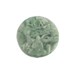 260cts Double-Side Carved Buddha Type A Bean Green Jadeite Pendant, Approx 50mm, 1pcs 5 260cts Double-Side Carved Buddha Type A Bean Green Jadeite Pendant, Approx 50mm, 1pcs -Fashion Accessories hzgp21 1