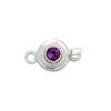 925 Sterling Silver Gemstone Box Clasp Approx 16x9mm With 0.28cts Amethyst Round Faceted -Fashion Accessories ibjd73