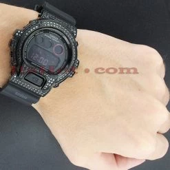 Casio Iced Out G-Shock Watch Black Diamond Simulation DW6900 -Fashion Accessories iced out g shock watch black diamond simulation dw6900 p 38818bod