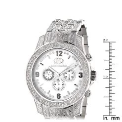 Iced Out Luxurman Men's Diamond Watch 1.25ct White MOP -Fashion Accessories iced out luxurman mens diamond watch 125ct white mop ruler