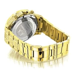 Iced Out Men's Diamond Watch 1.25ct Yellow Gold Plated Luxurman Liberty -Fashion Accessories iced out mens diamond watch 125ct yellow gold plated luxurman liberty back