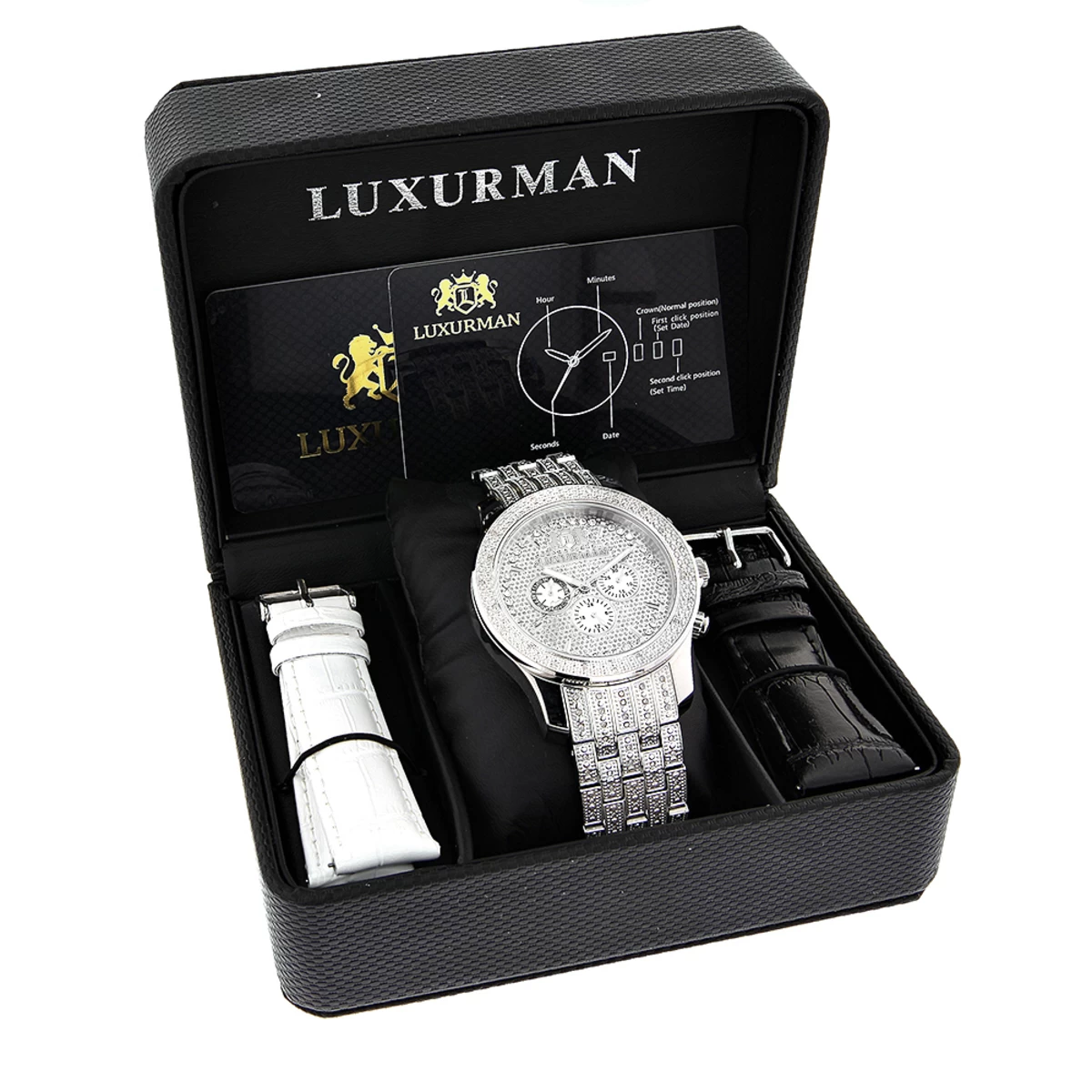 Iced Out Men's Diamond Watch By LUXURMAN 1 Carat 5 Iced Out Men's Diamond Watch By LUXURMAN 1 Carat - Image 3
