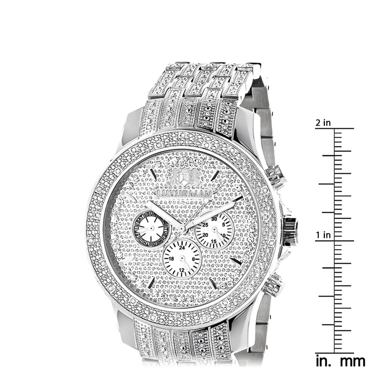 Iced Out Men's Diamond Watch By LUXURMAN 1 Carat 6 Iced Out Men's Diamond Watch By LUXURMAN 1 Carat - Image 4