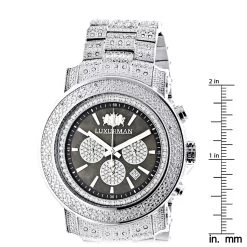 Iced Out Men's Diamond Watch Luxurman 2ct Escalade Oversized W Chronograph -Fashion Accessories iced out mens diamond watch luxurman 2ct escalade oversized w chronograph ruler
