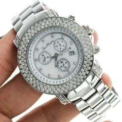 Iced Out Joe Rodeo Diamond Watch 6ct White Mop -Fashion Accessories iced out watches joe rodeo diamond watch 6ct white mop p 8988 bod3