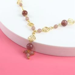 Strawberry Quartz Dragon Clasp & 6mm Red Strawberry Quartz Faceted Rounds, 38cm Strand & 10mm Quartz Faceted Rounds, 20cm Strand 12 Strawberry Quartz Dragon Clasp & 6mm Red Strawberry Quartz Faceted Rounds, 38cm Strand & 10mm Quartz Faceted Rounds, 20cm Strand -Fashion Accessories ikgp79 4