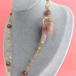 Strawberry Quartz Dragon Clasp & 6mm Red Strawberry Quartz Faceted Rounds, 38cm Strand & 10mm Quartz Faceted Rounds, 20cm Strand 13 Strawberry Quartz Dragon Clasp & 6mm Red Strawberry Quartz Faceted Rounds, 38cm Strand & 10mm Quartz Faceted Rounds, 20cm Strand -Fashion Accessories ikgp79 5