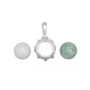 925 Sterling Silver Double Gallery Pendant Mount With 7.25cts Jade & White Opal Round Faceted Approx10mm 1 925 Sterling Silver Double Gallery Pendant Mount With 7.25cts Jade & White Opal Round Faceted Approx10mm -Fashion Accessories jdvz52