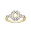 Gold Plated 925 Sterling Silver Oval Ring Mount (To Fit 6x4mm Gemstones) Inc. 0.55cts White Zircon Brilliant Cut Round 0.90 To 1.50mm- 1 Pcs -Fashion Accessories jkpk63