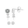 1.16cts Pearl Shack; 925 Sterling Silver Near Round South Sea Cultured Pearl (8mm) & Aquamarine (5mm) Earring Kit -Fashion Accessories jlrj73