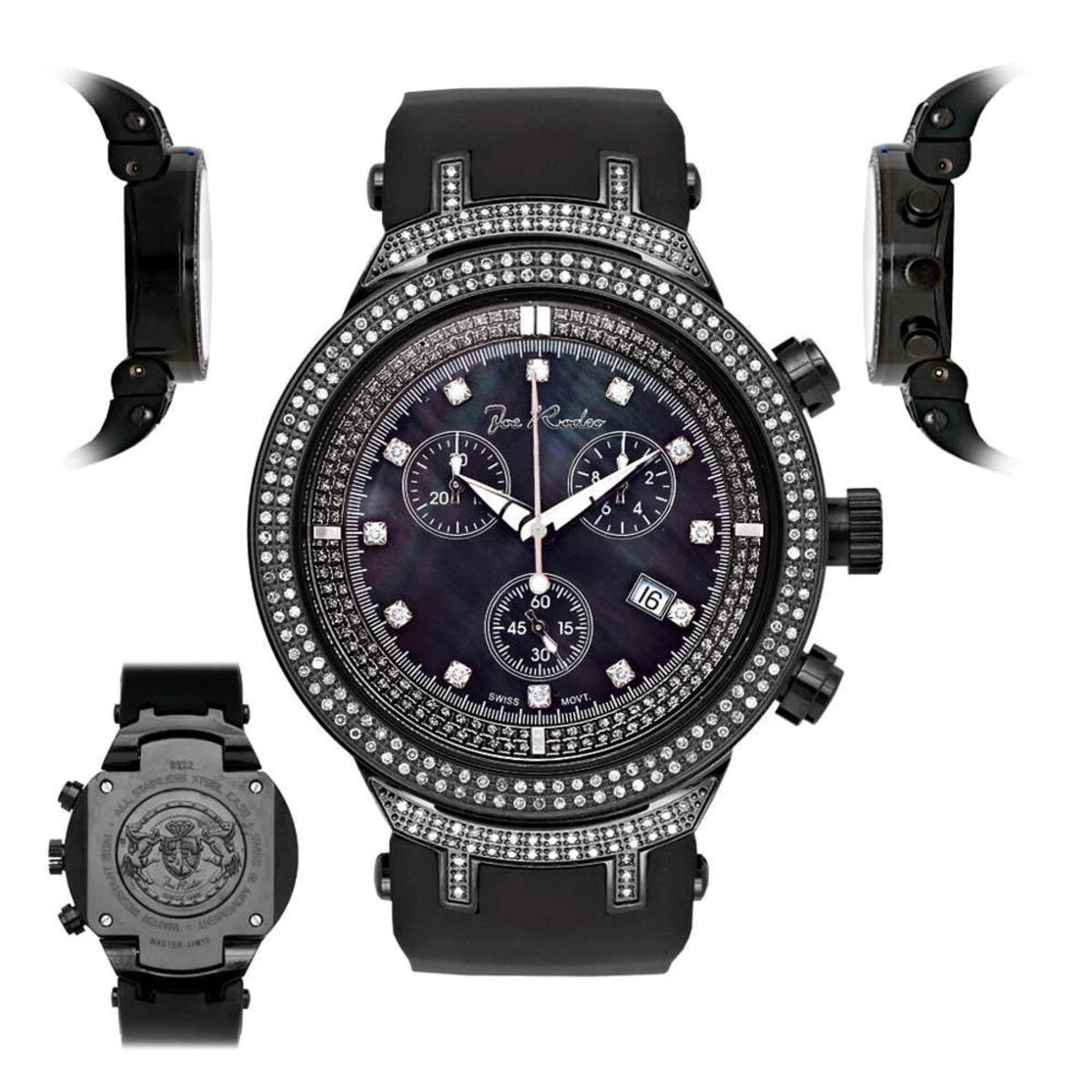Joe Rodeo Diamond 2.20ct JoJo Master Black Dial Watch 9 Joe Rodeo Diamond 2.20ct JoJo Master Black Dial Watch - Image 7