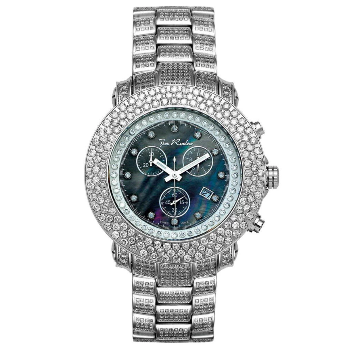 Joe Rodeo Junior Men's Diamond Watch 17.50ct Black MOP 3 Joe Rodeo Junior Men's Diamond Watch 17.50ct Black MOP