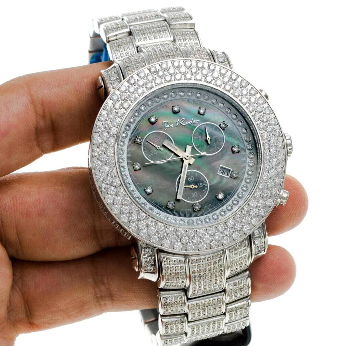 Joe Rodeo Junior Men's Diamond Watch 17.50ct Black MOP 11 Joe Rodeo Junior Men's Diamond Watch 17.50ct Black MOP - Image 9