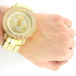 Joe Rodeo Junior Men's Diamond Watch 3.3ct Yellow Gold Plated -Fashion Accessories joe rodeo junior mens diamond watch 33ct yellow gold plated 3