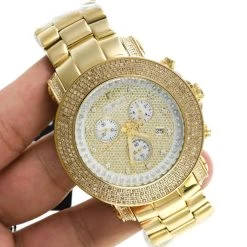 Joe Rodeo Junior Men's Diamond Watch 3.3ct Yellow Gold Plated -Fashion Accessories joe rodeo junior mens diamond watch 33ct yellow gold plated bod3