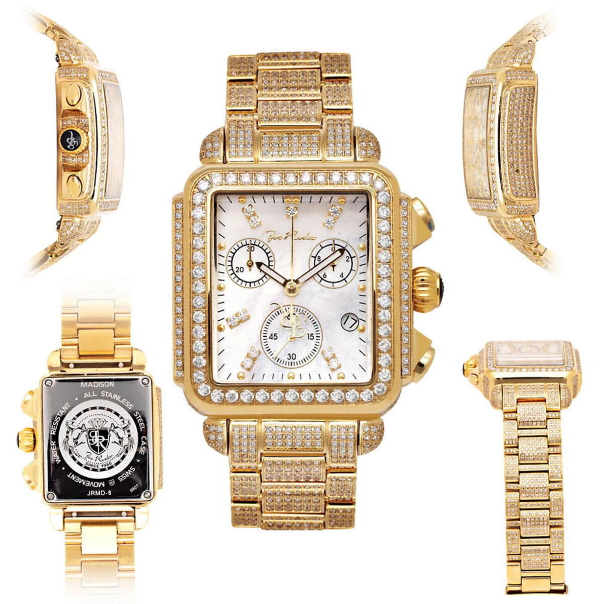 Joe Rodeo Madison Diamond Watch Yellow Gold Plated 10.25ct 8 Joe Rodeo Madison Diamond Watch Yellow Gold Plated 10.25ct - Image 6