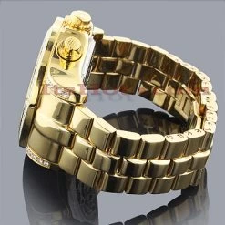 Joe Rodeo Yellow Gold Tone Men's Diamond Watch Master Pilot 7ct -Fashion Accessories joe rodeo watches mens diamond watch master pilot 7ct p 35651back