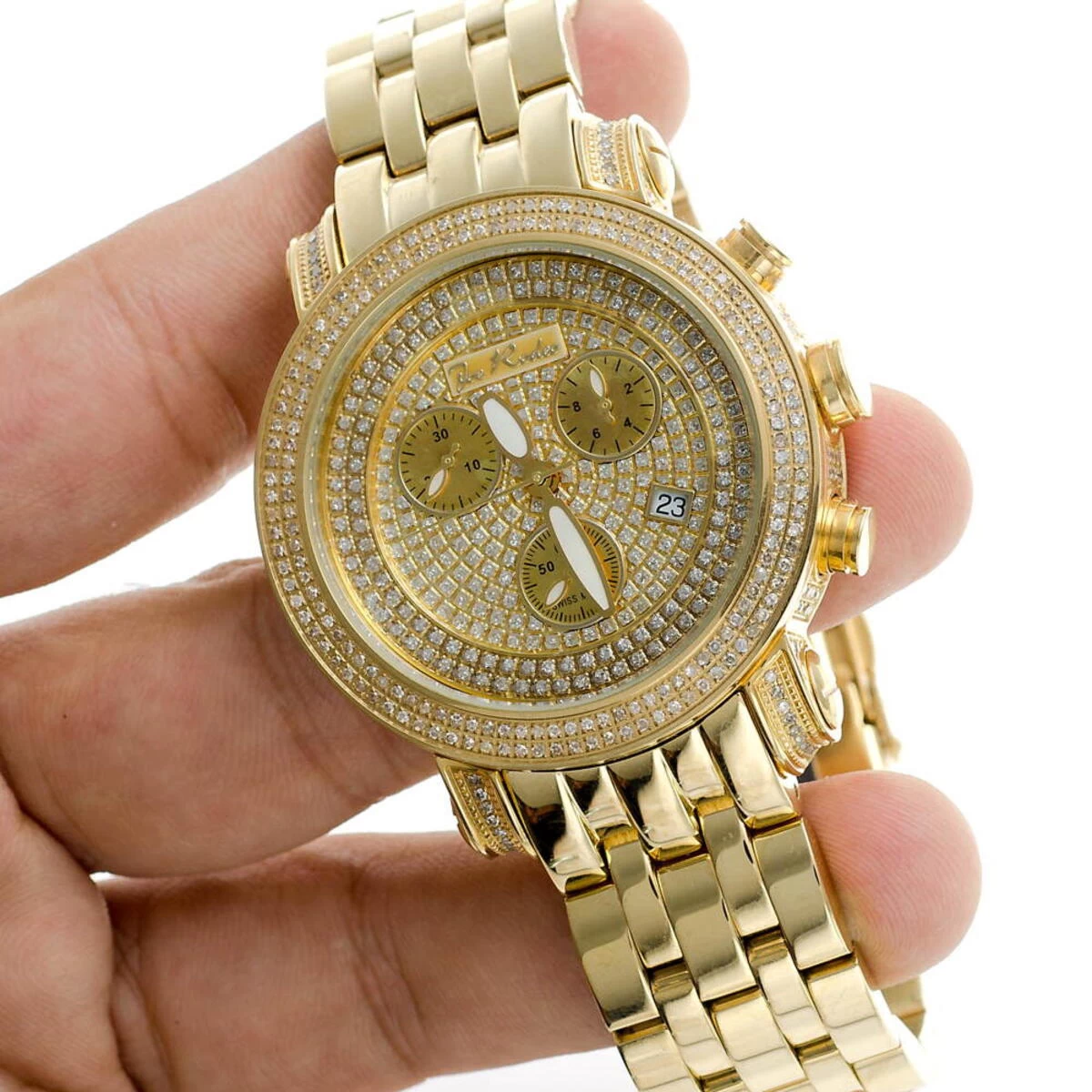 JoJo Diamond Watch Joe Rodeo 3.50ct Yellow Gold 10 JoJo Diamond Watch Joe Rodeo 3.50ct Yellow Gold - Image 8