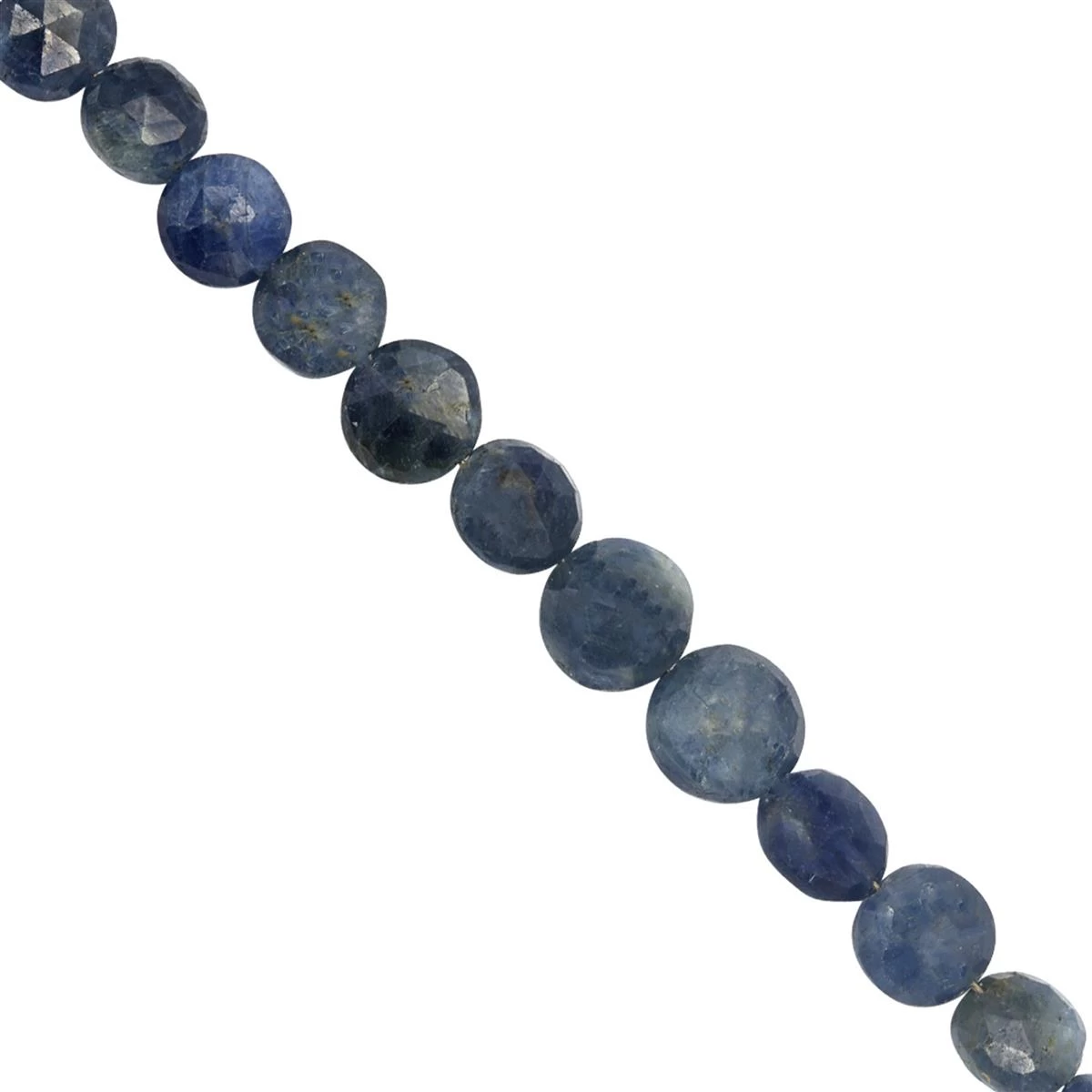 25cts Natural Blue Sapphire Faceted Coin Approx 4 To 7mm, 10cm Strand 3 25cts Natural Blue Sapphire Faceted Coin Approx 4 To 7mm, 10cm Strand