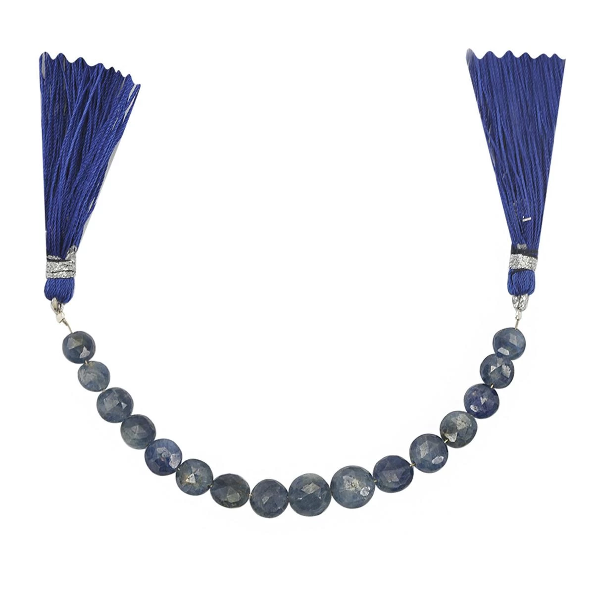 25cts Natural Blue Sapphire Faceted Coin Approx 4 To 7mm, 10cm Strand 4 25cts Natural Blue Sapphire Faceted Coin Approx 4 To 7mm, 10cm Strand - Image 2