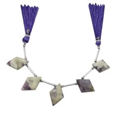 70cts Hackmanite With Diopside Smooth Rhombus Approx 18x12 To 24x16mm, 12cm Strand With Spacers -Fashion Accessories jvru60 1